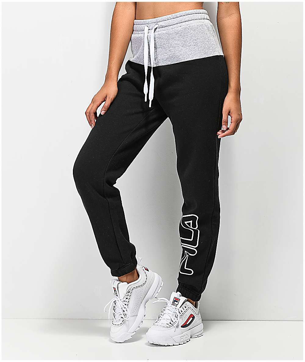 fila joggers black