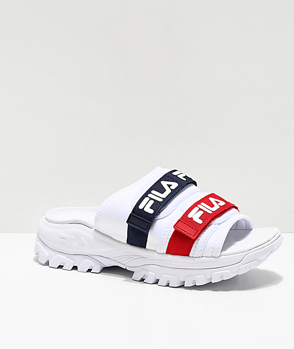 fila sandals red