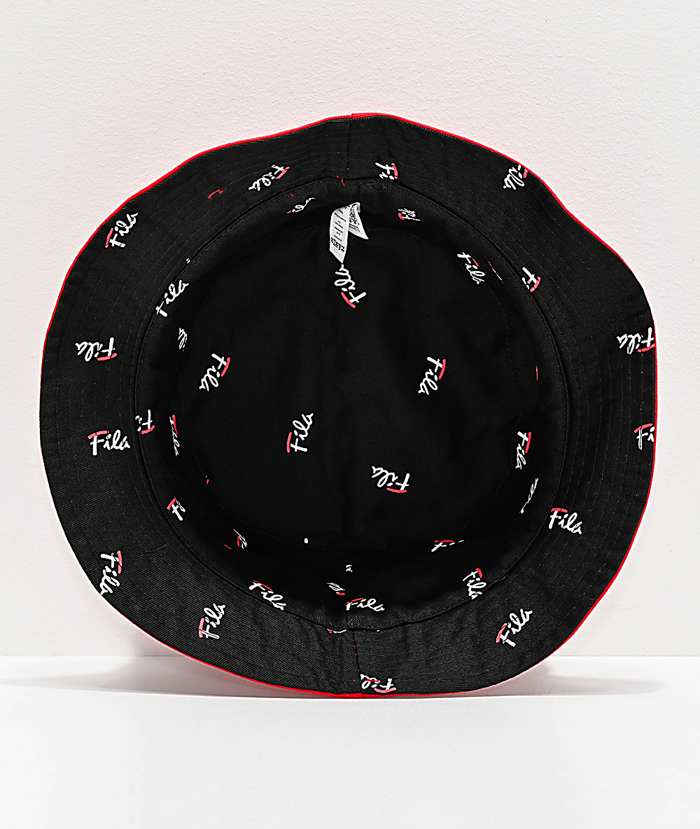 fila red bucket hat