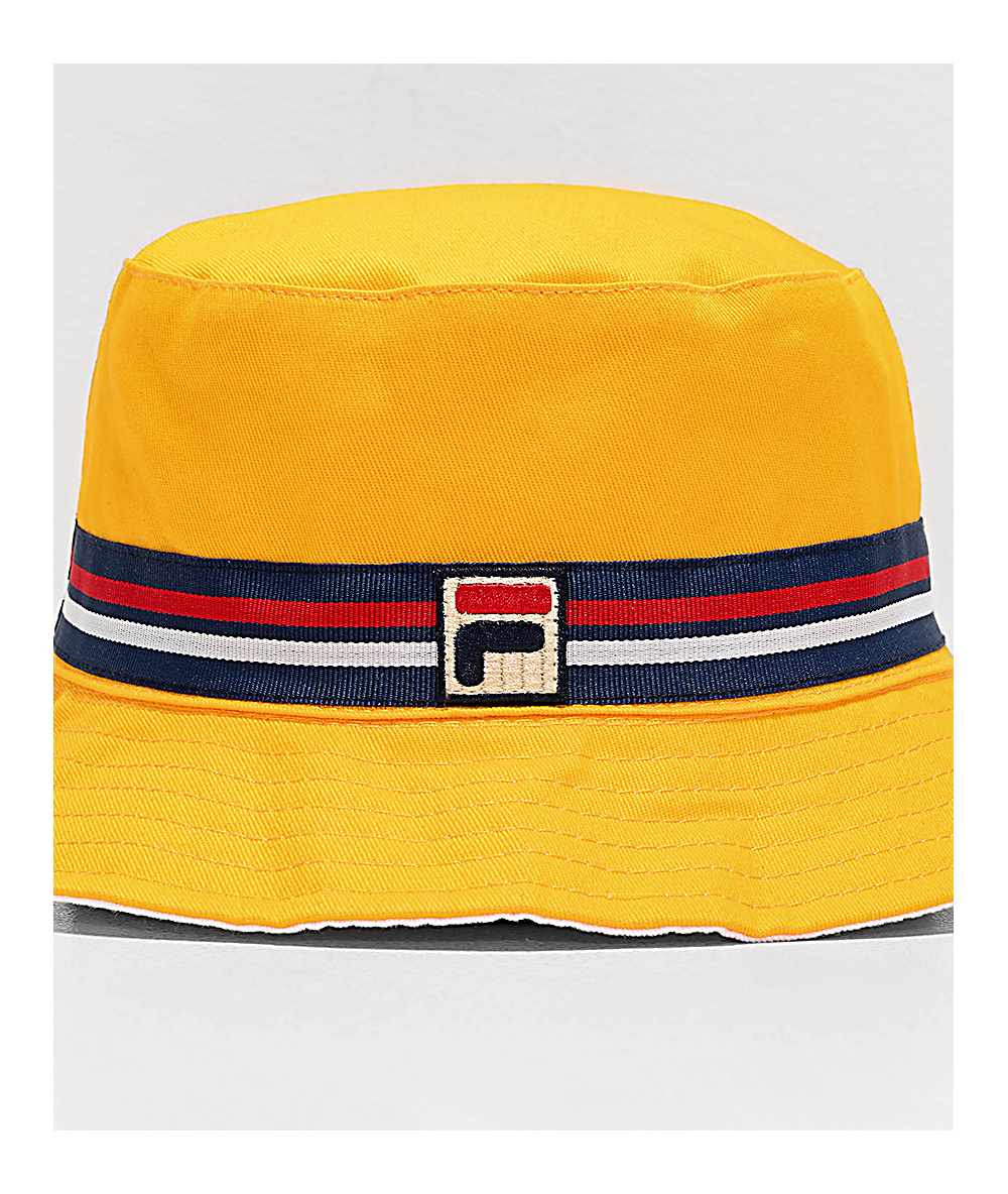 yellow fila bucket hat