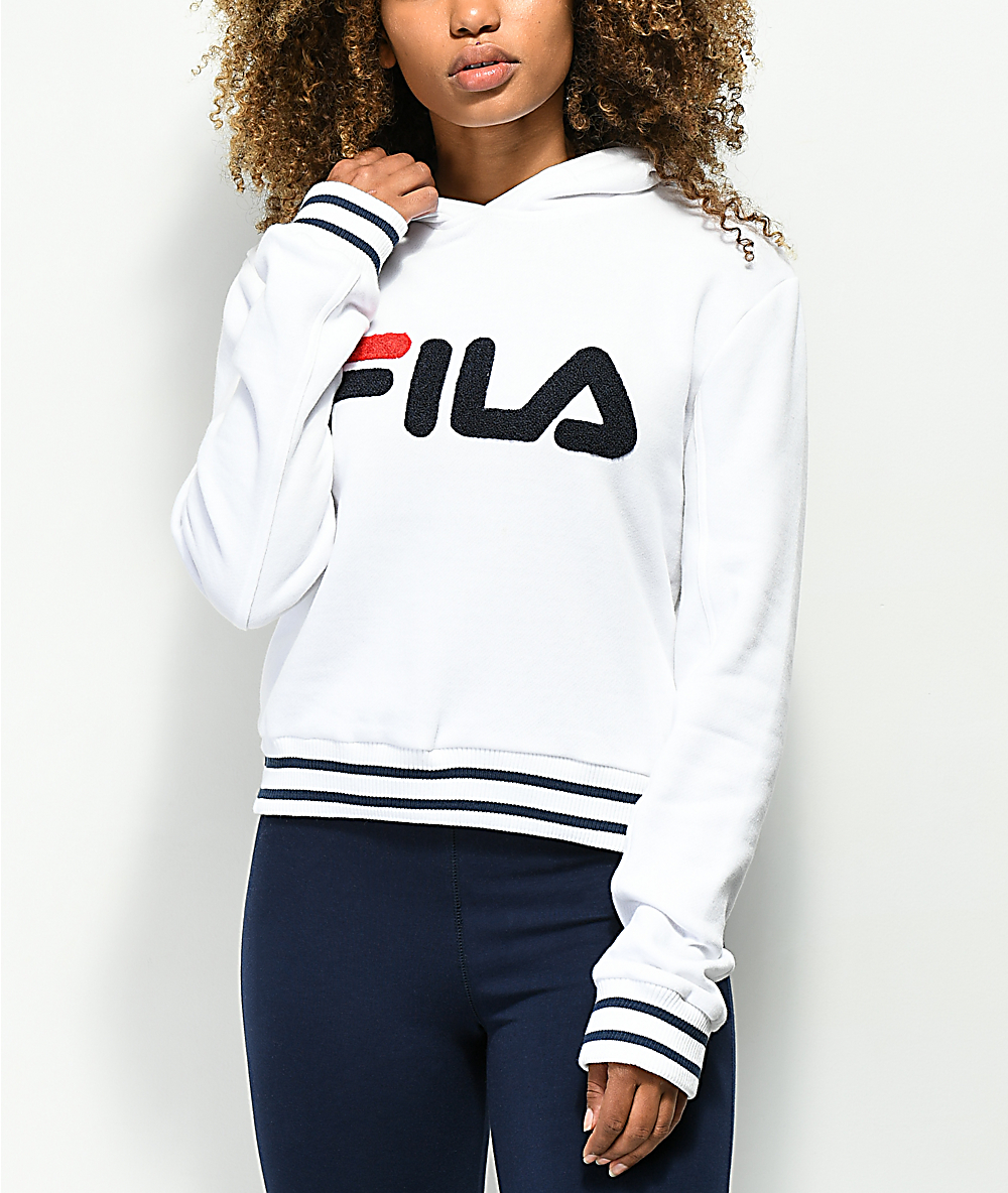 fila blue white red hoodie