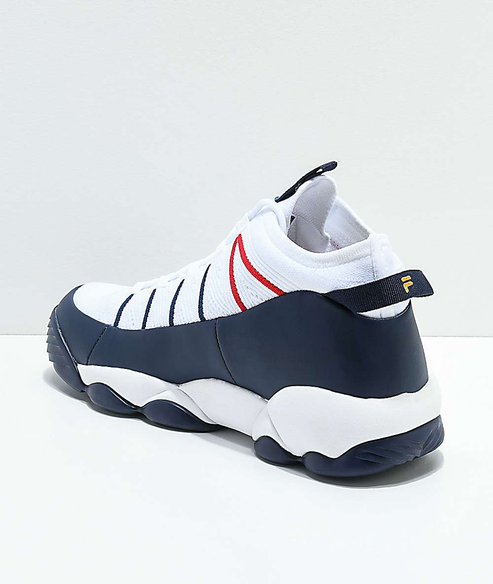 FILA Spaghetti White, Navy & Red Knit Shoes FILA Spaghetti White, Navy & Red Knit Shoes