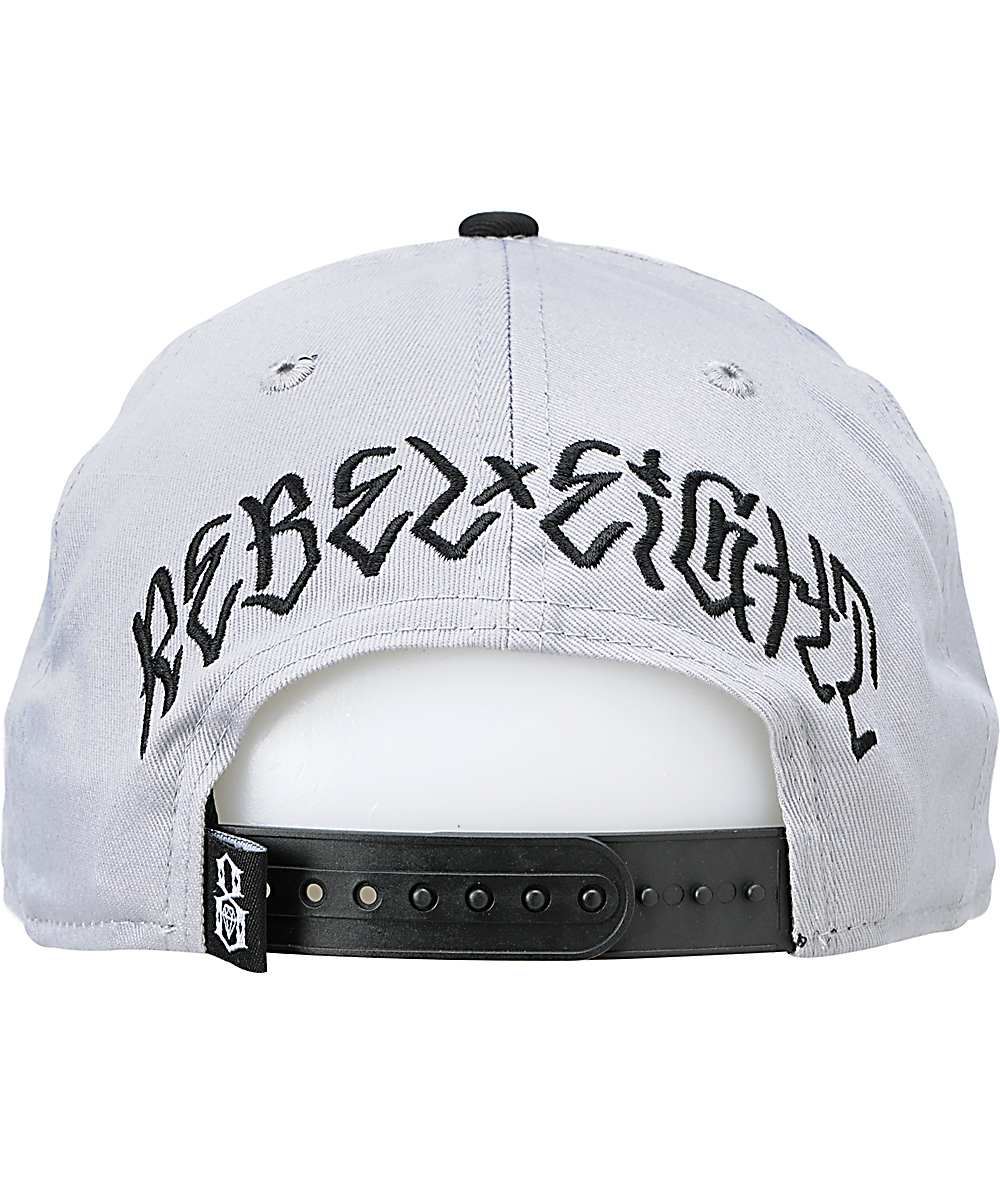 FMS x Rebel 8 Taking Names Grey & Black New Era Snapback Hat | Zumiez