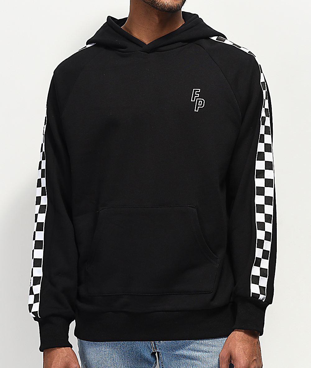 black checkered sweatshirt