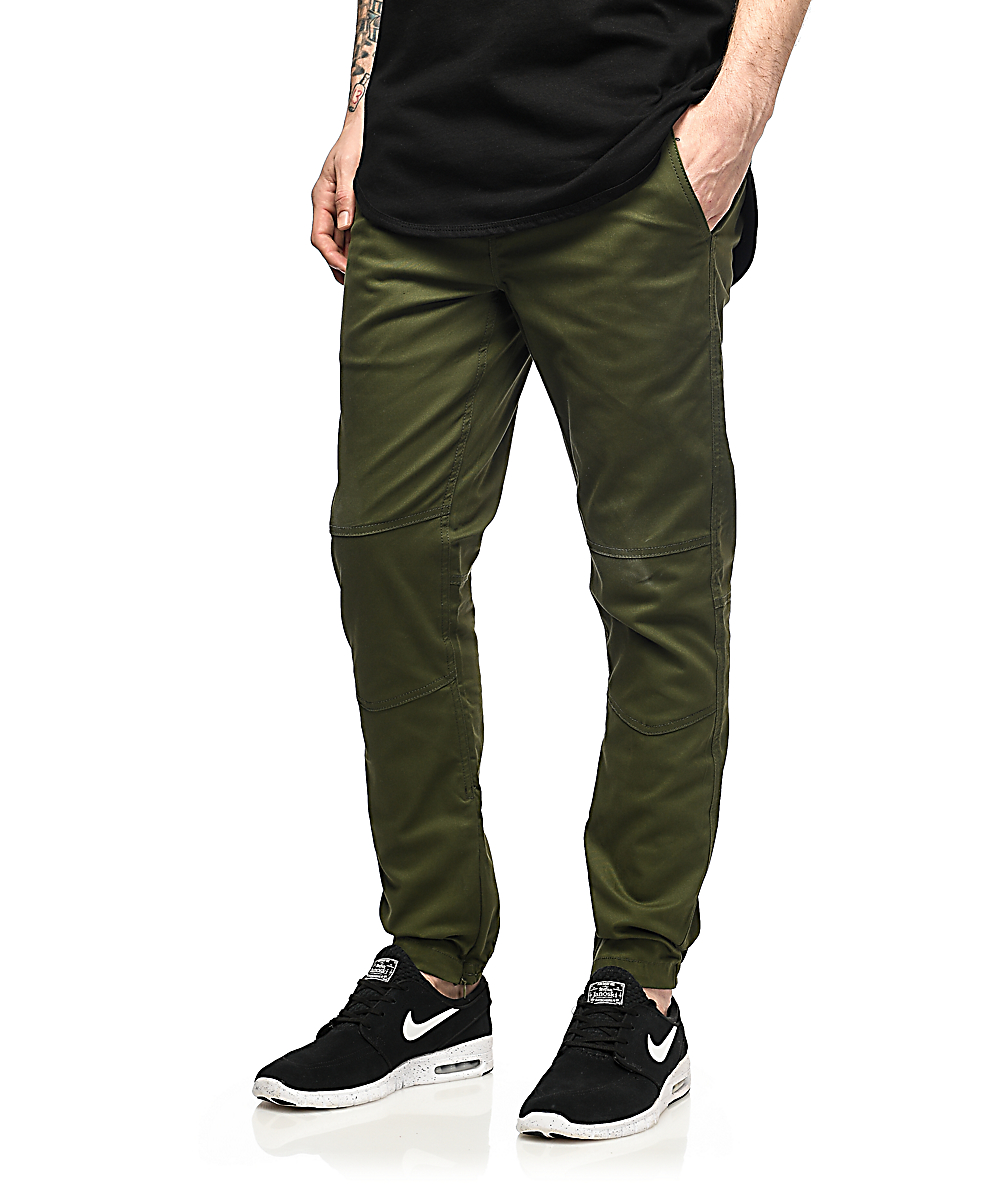 olive twill joggers