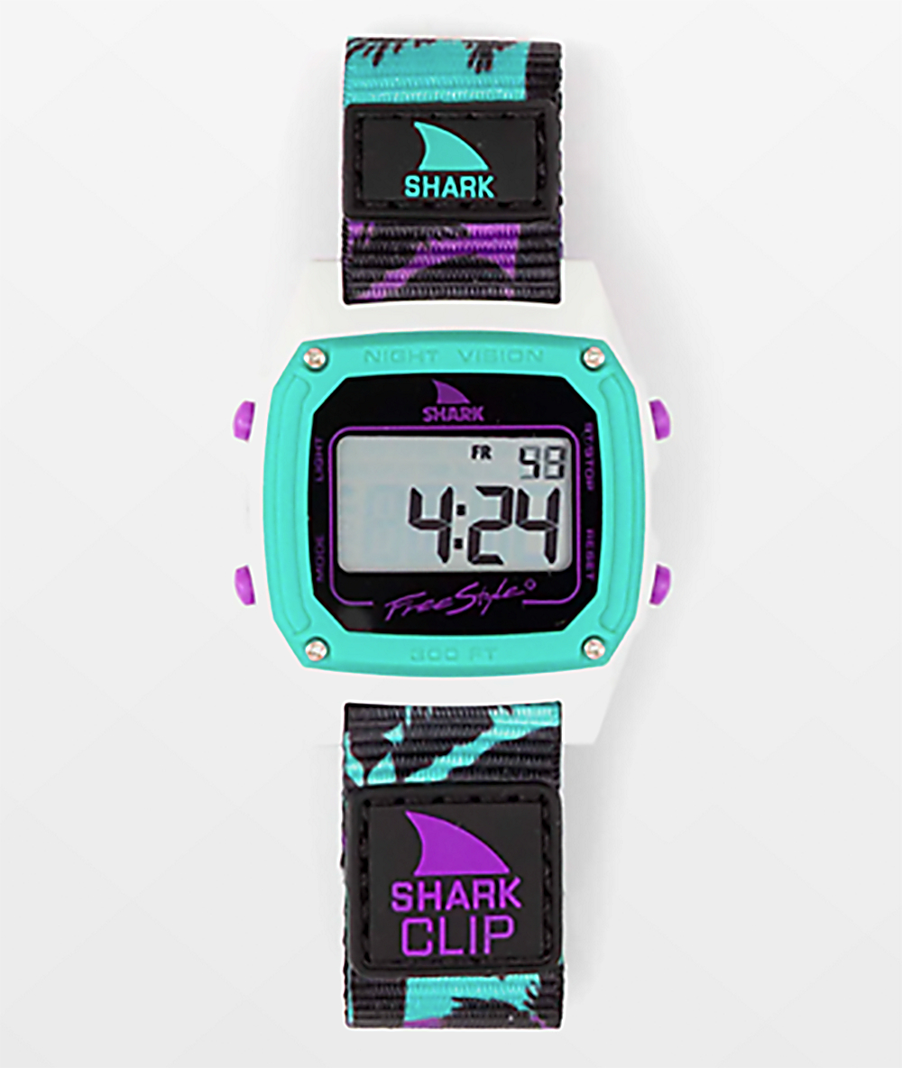 purple digital watch