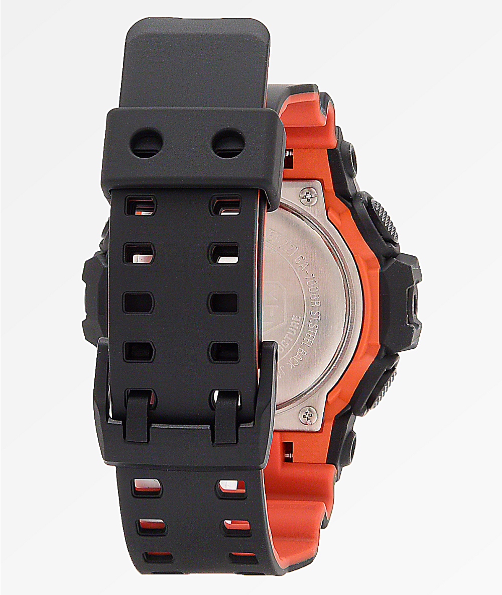 orange and black casio g shock