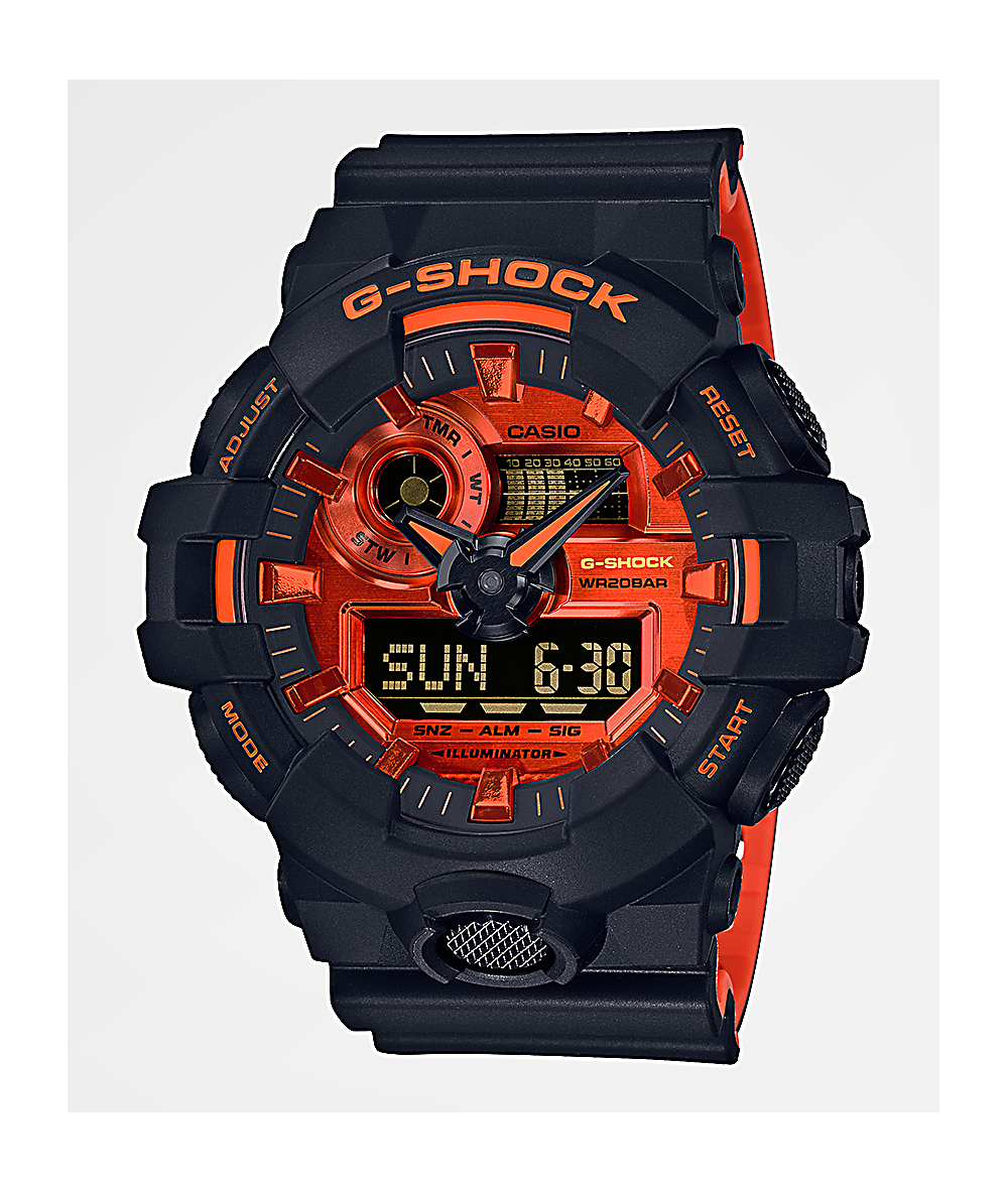 G Shock Ga700br Black Orange Analog Digital Watch Zumiez