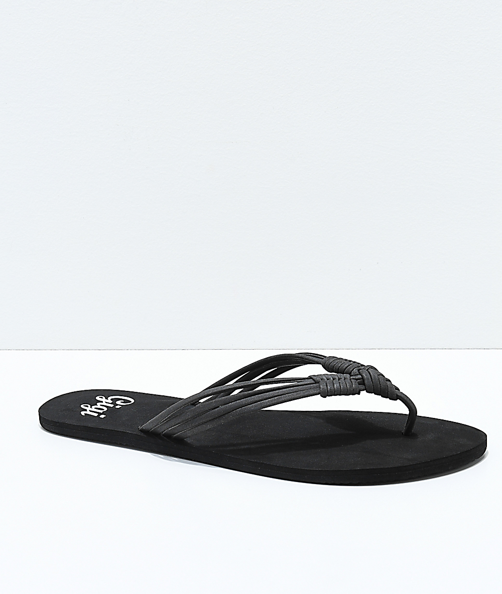 Gigi Boardwalk Black Thong Sandals Zumiez