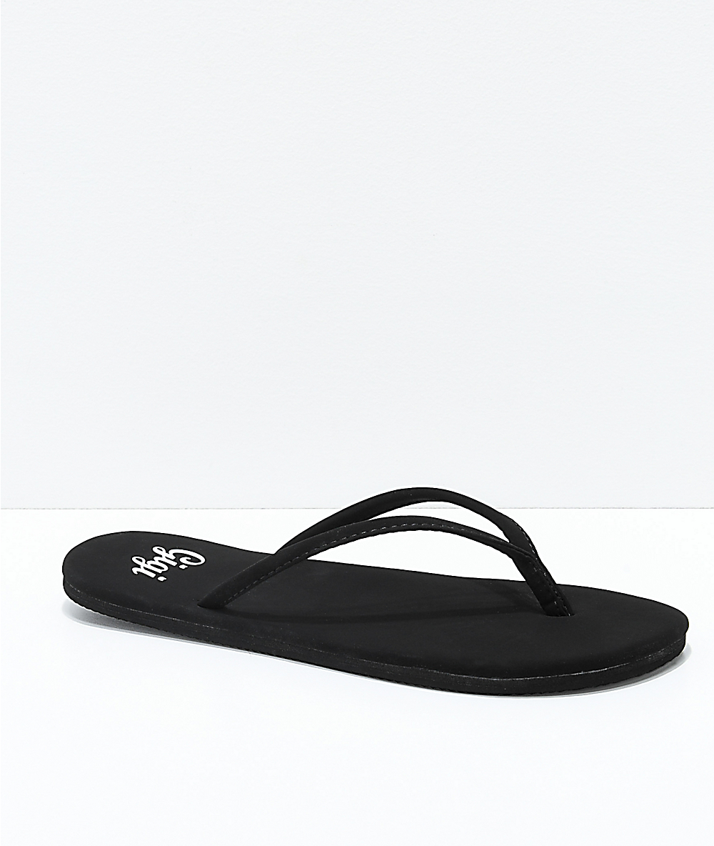 simple black flip flops