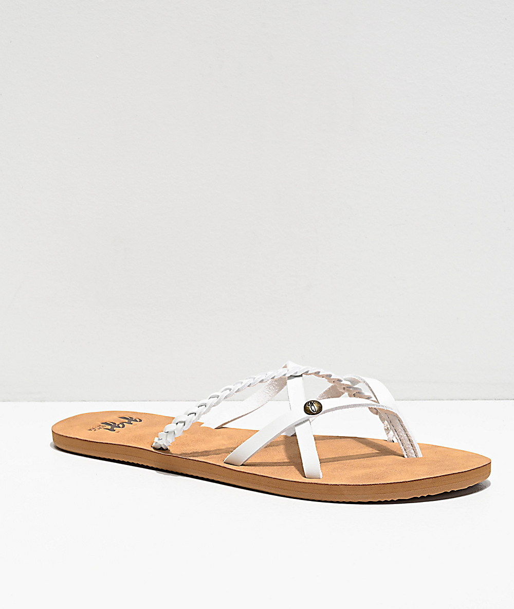 white and tan sandals