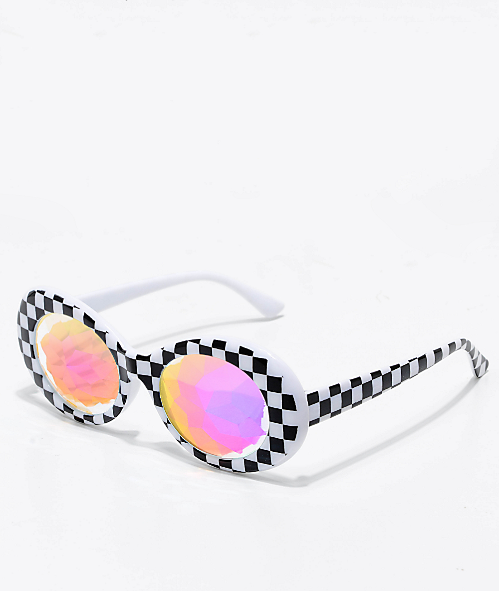 checkered glasses frames