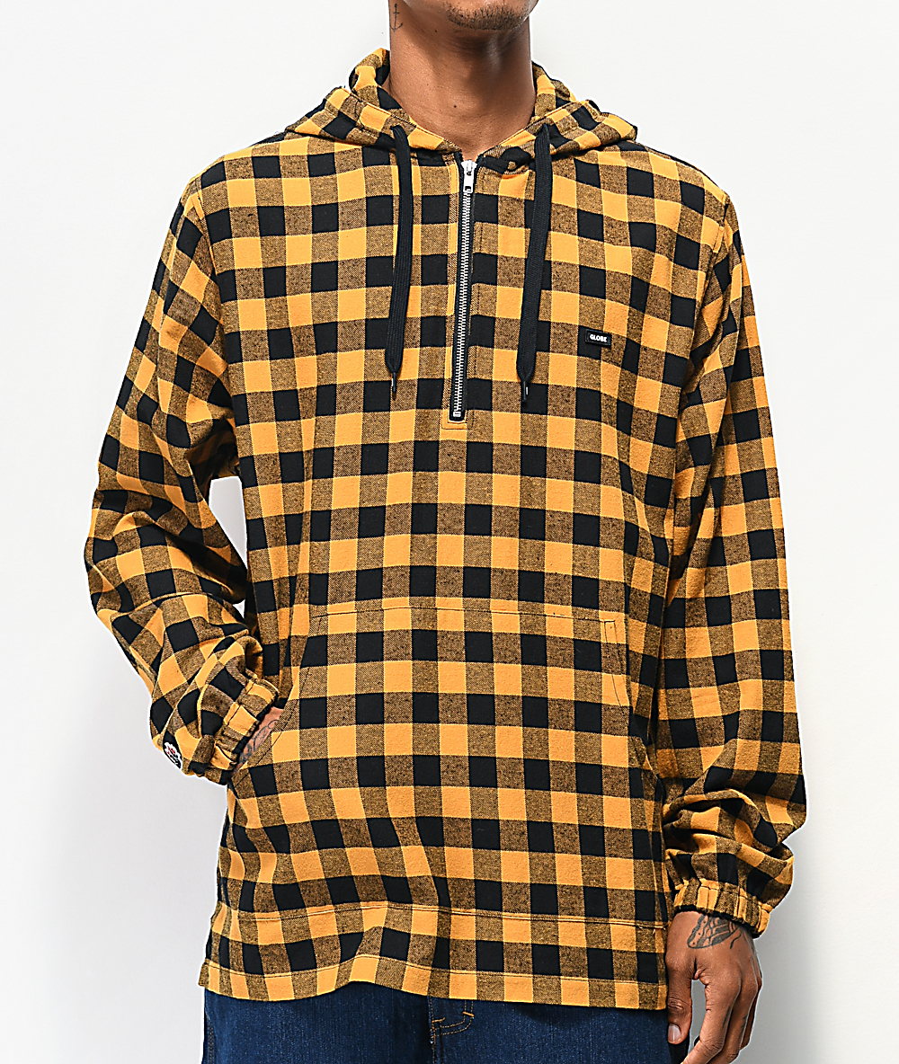 yellow flannel hoodie