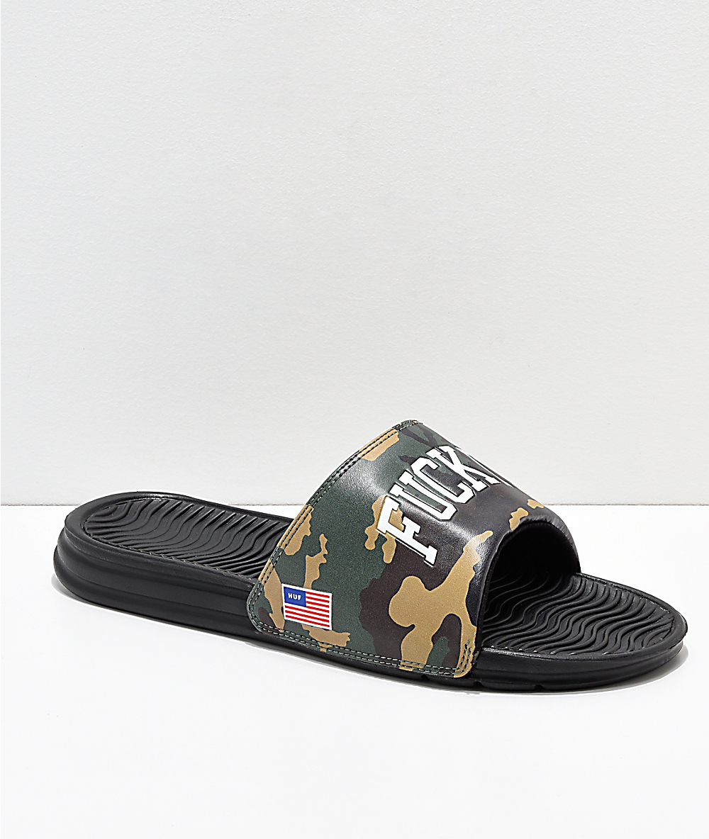 camouflage slide sandals