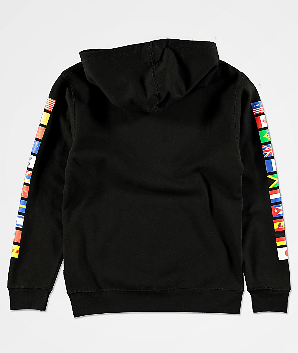 huf flags black hoodie