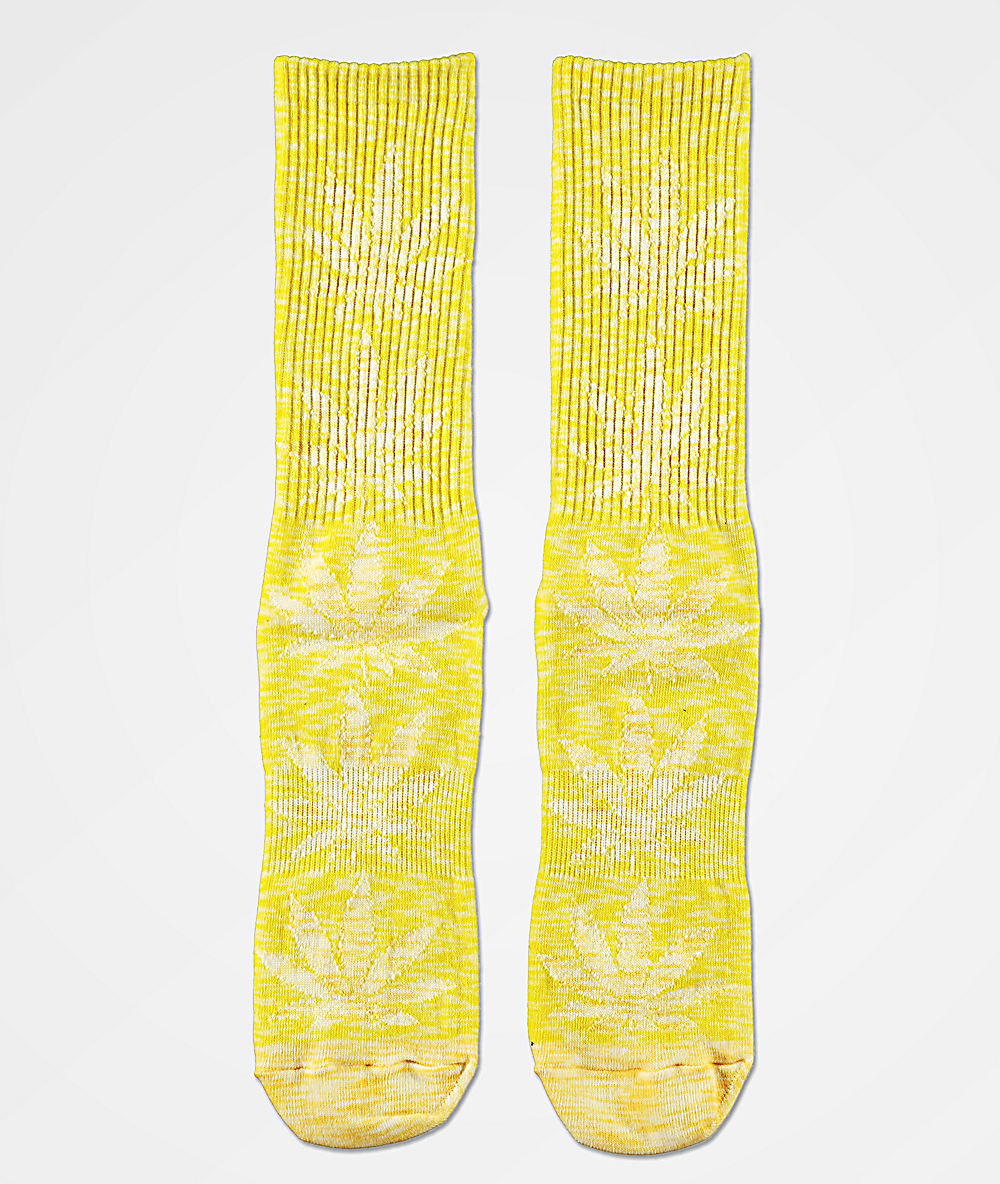 Aurora Yellow Huf Mens Plantlife Full Melange Sock OFA