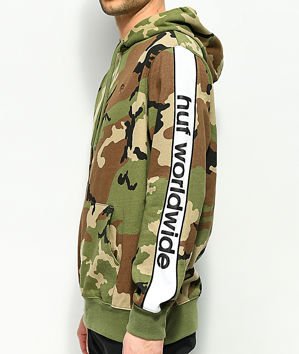 huf worldwide camo hoodie