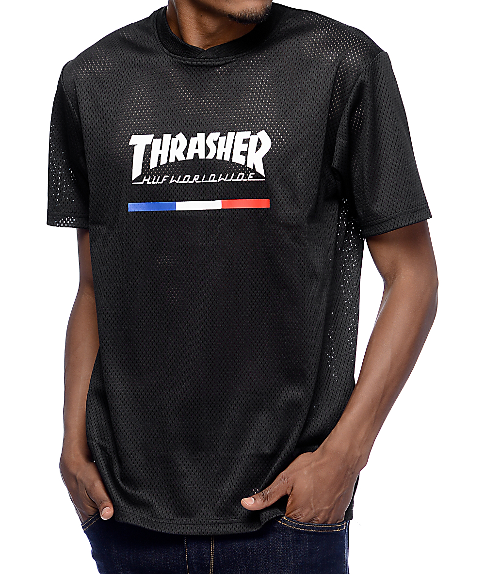 HUF x Thrasher TDS Black Mesh Jersey 