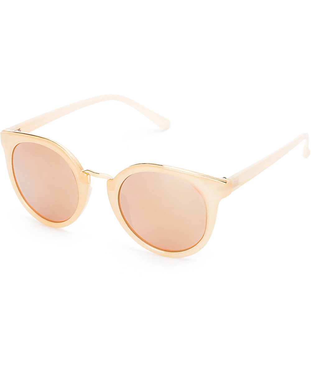 rose gold colored sunglasses