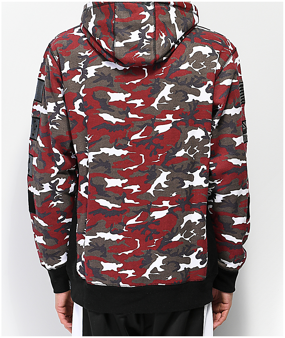 black and red camo hoodie