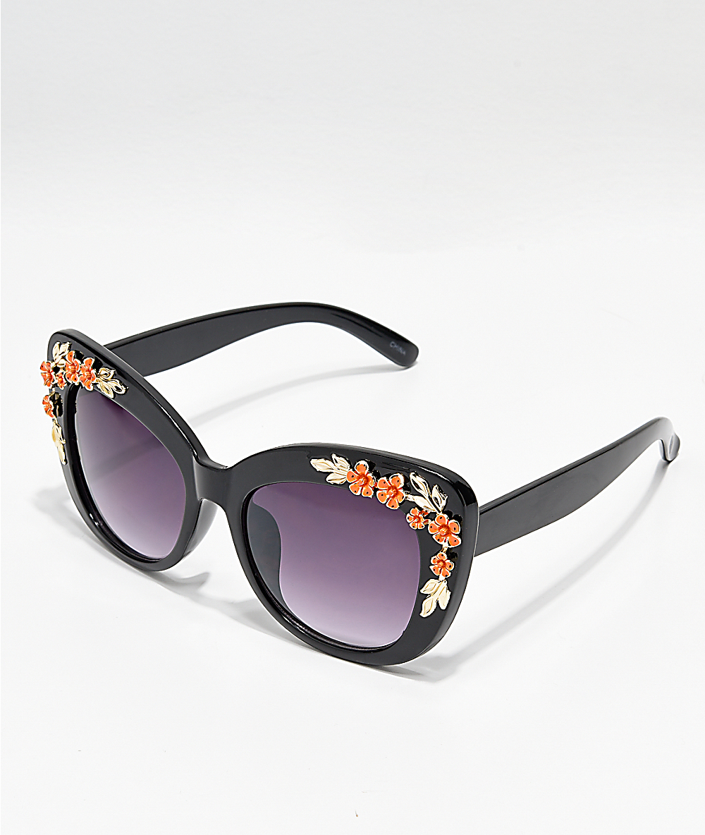 flower cat eye sunglasses