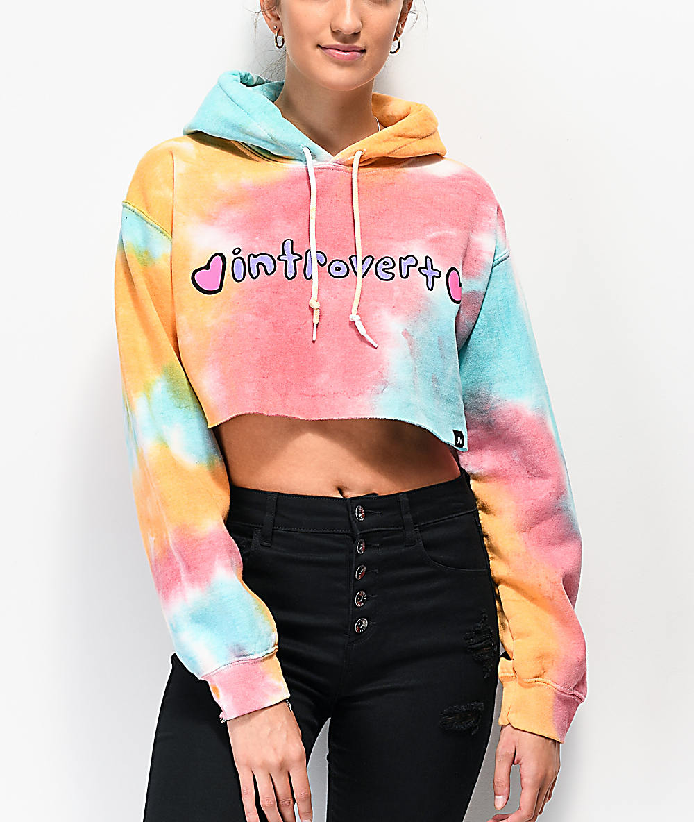 pink and orange tie dye hoodie