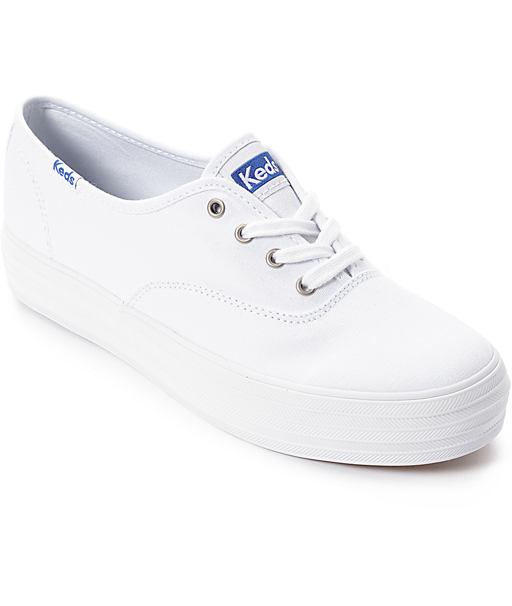 platform white keds