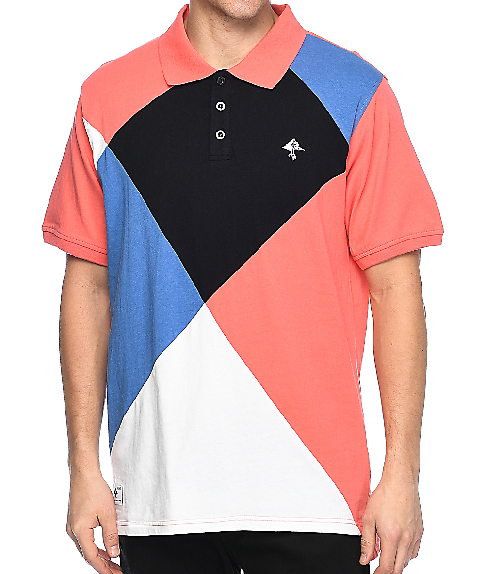 salmon polo shirt