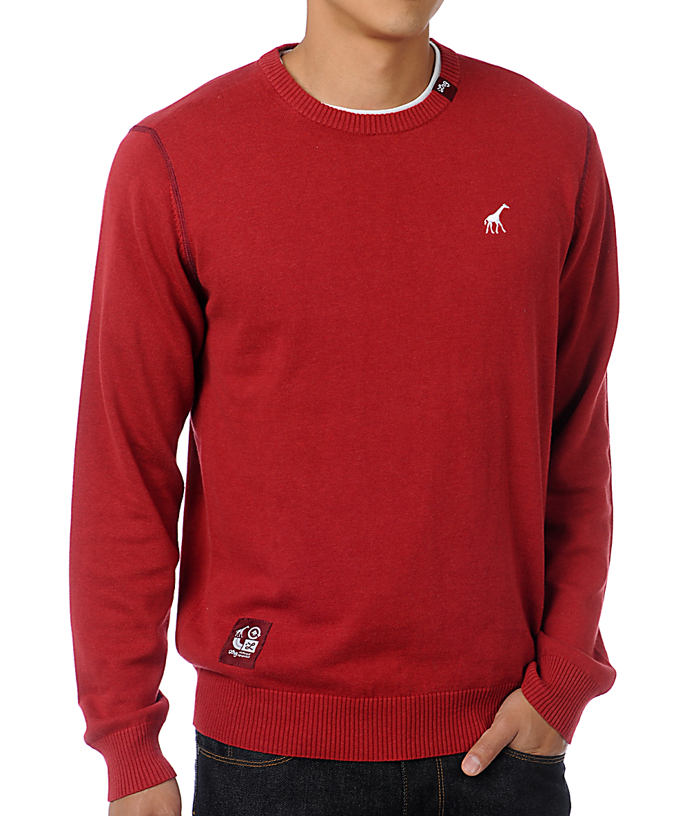 maroon crew neck sweater