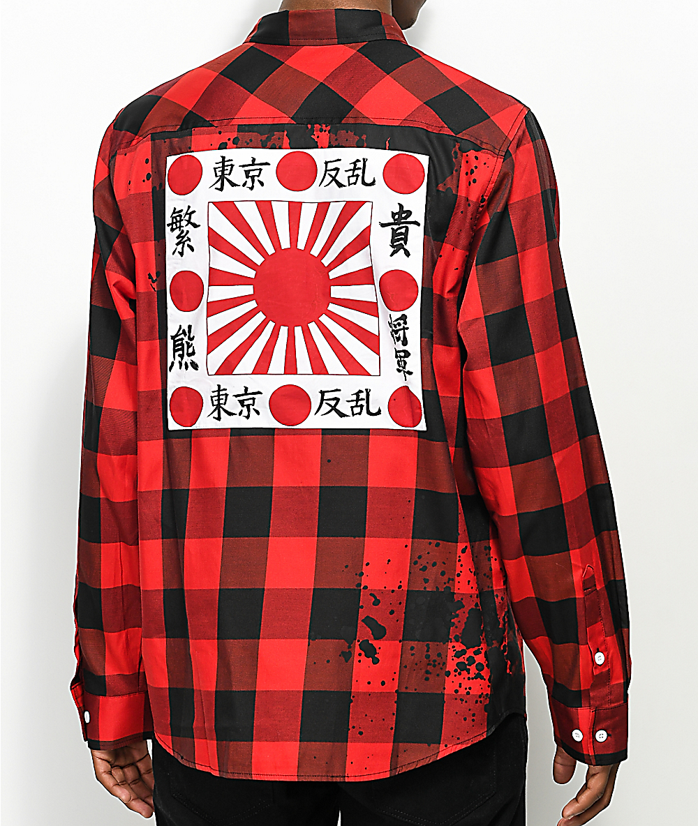 red flannel sweatshirt