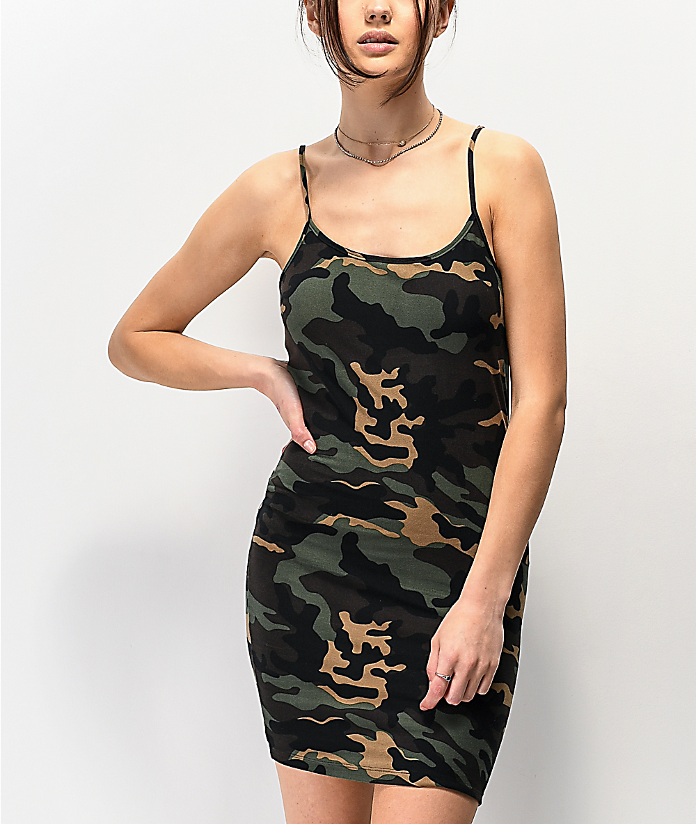 camouflage bodycon dress