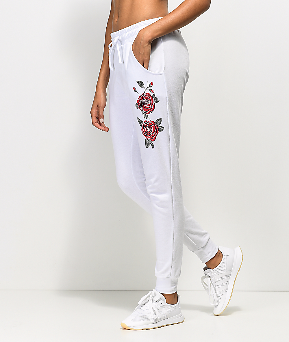 joggers with roses