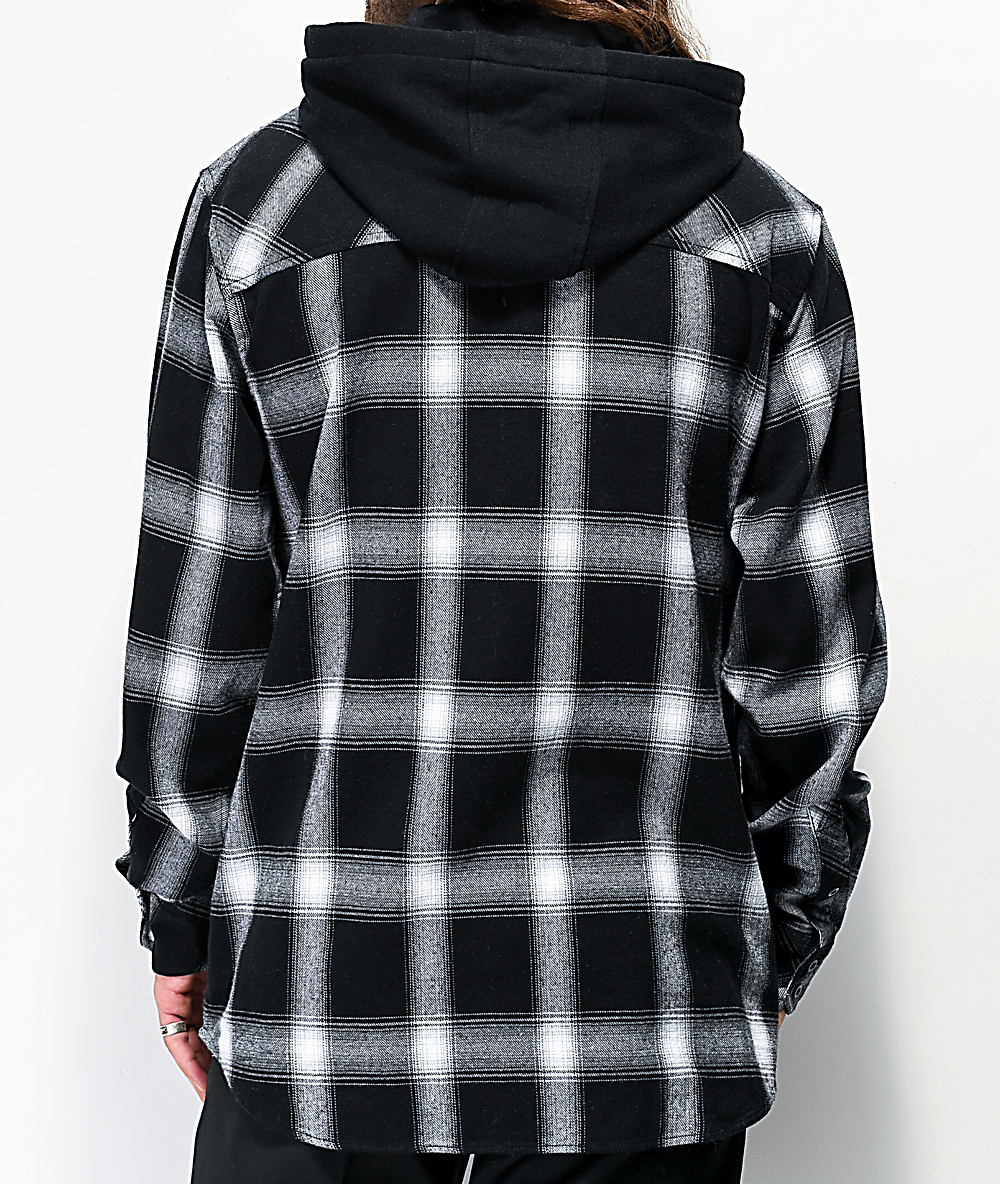 black and white plaid hoodie