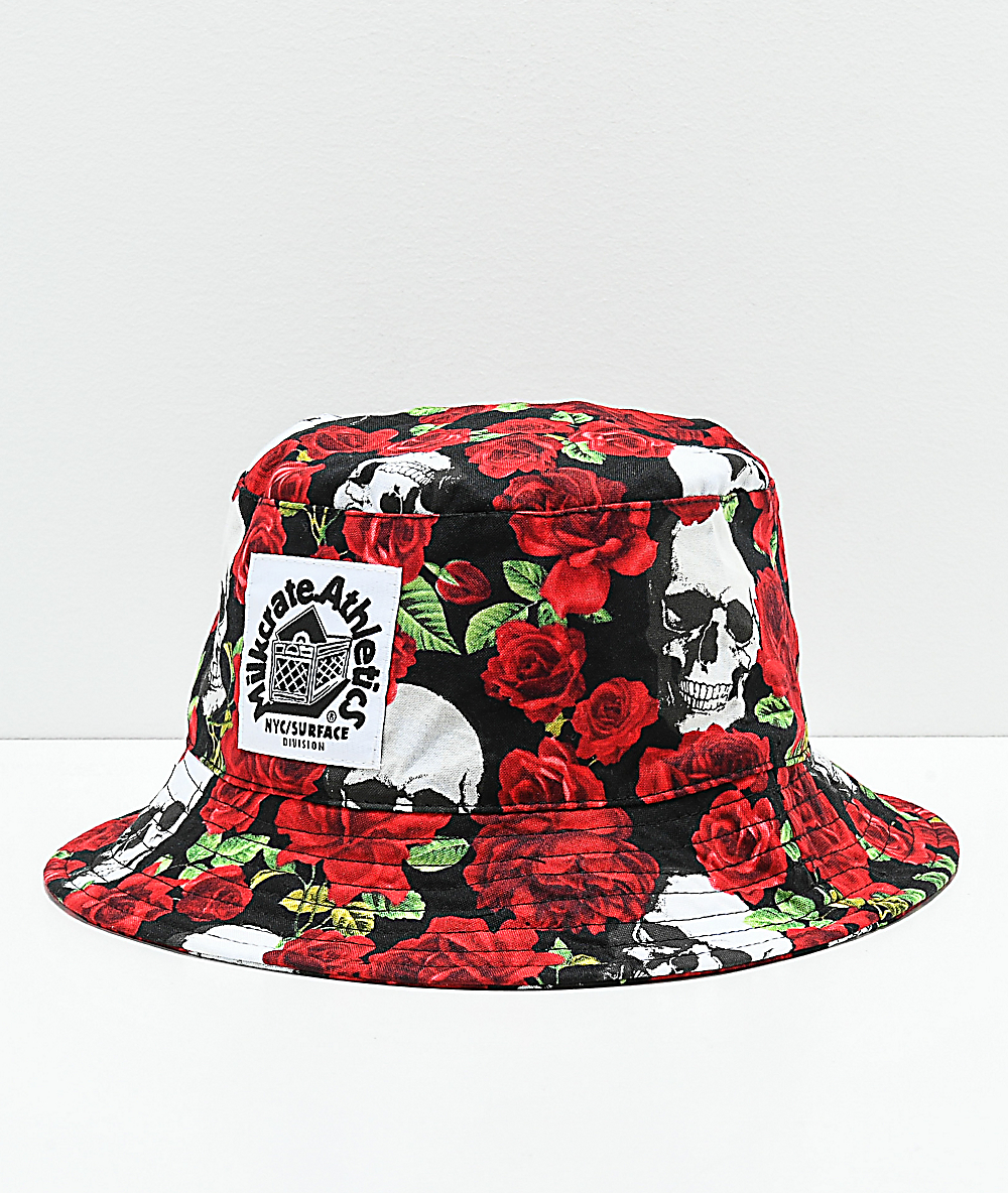 red rose bucket hat