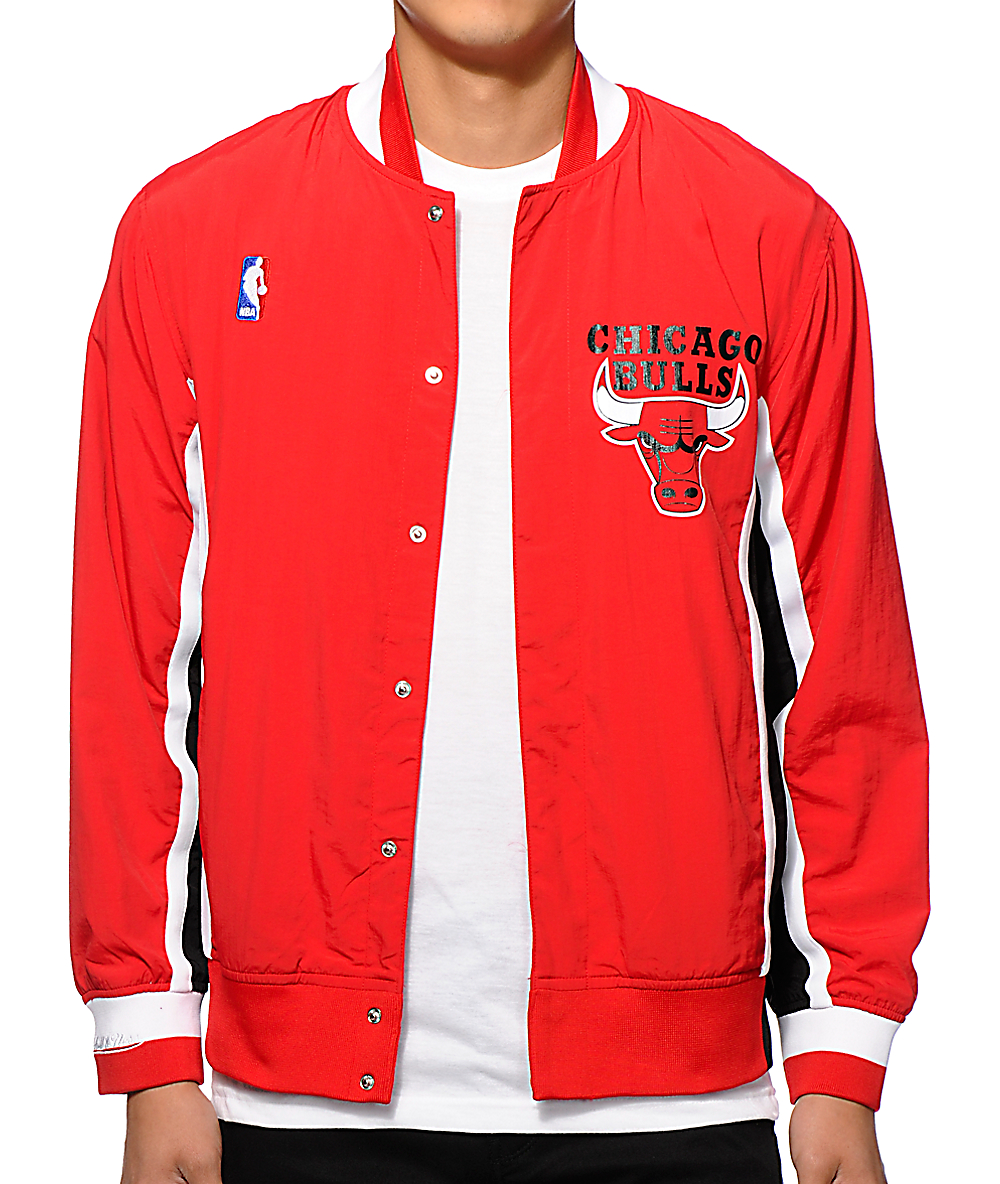 chicago bulls mitchell and ness warm up jacket