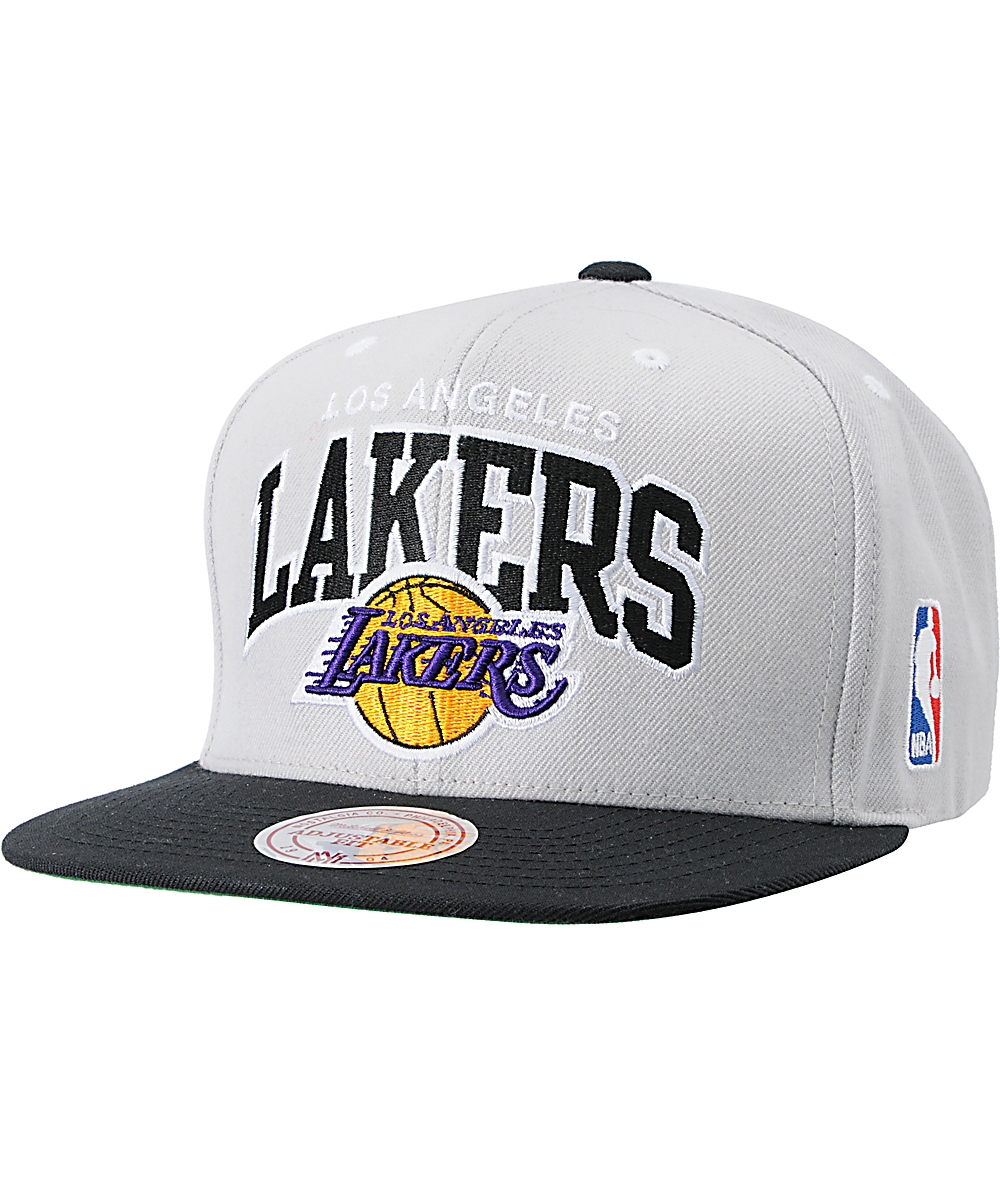 gray lakers hat