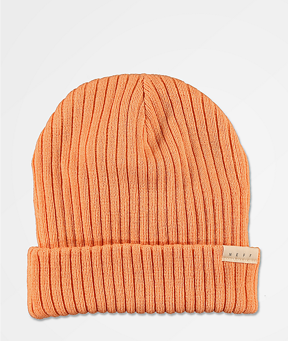 orange neff beanie