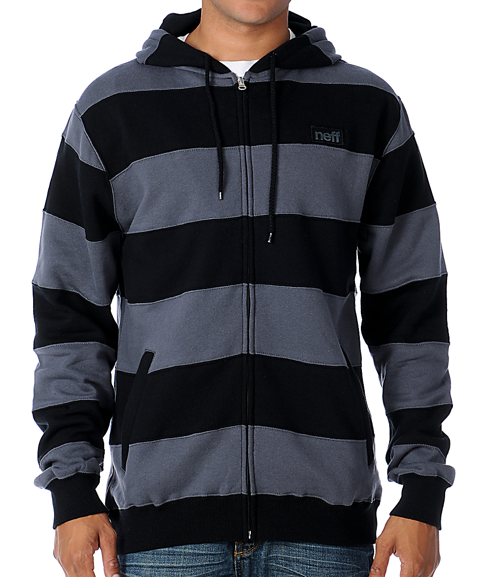 grey striped hoodie