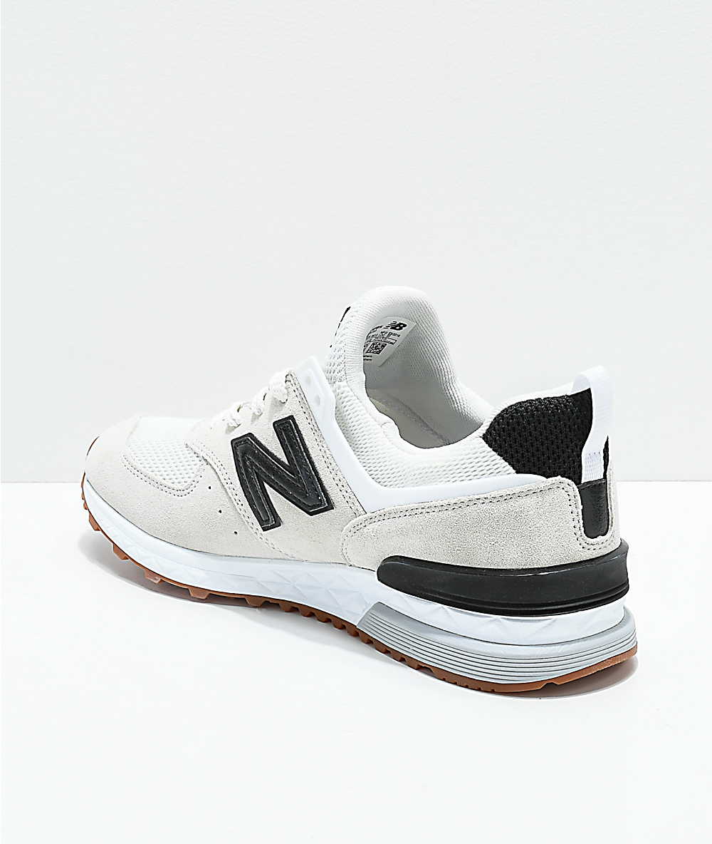 new balance lifestyle 574 sport nimbus cloud and white shoes