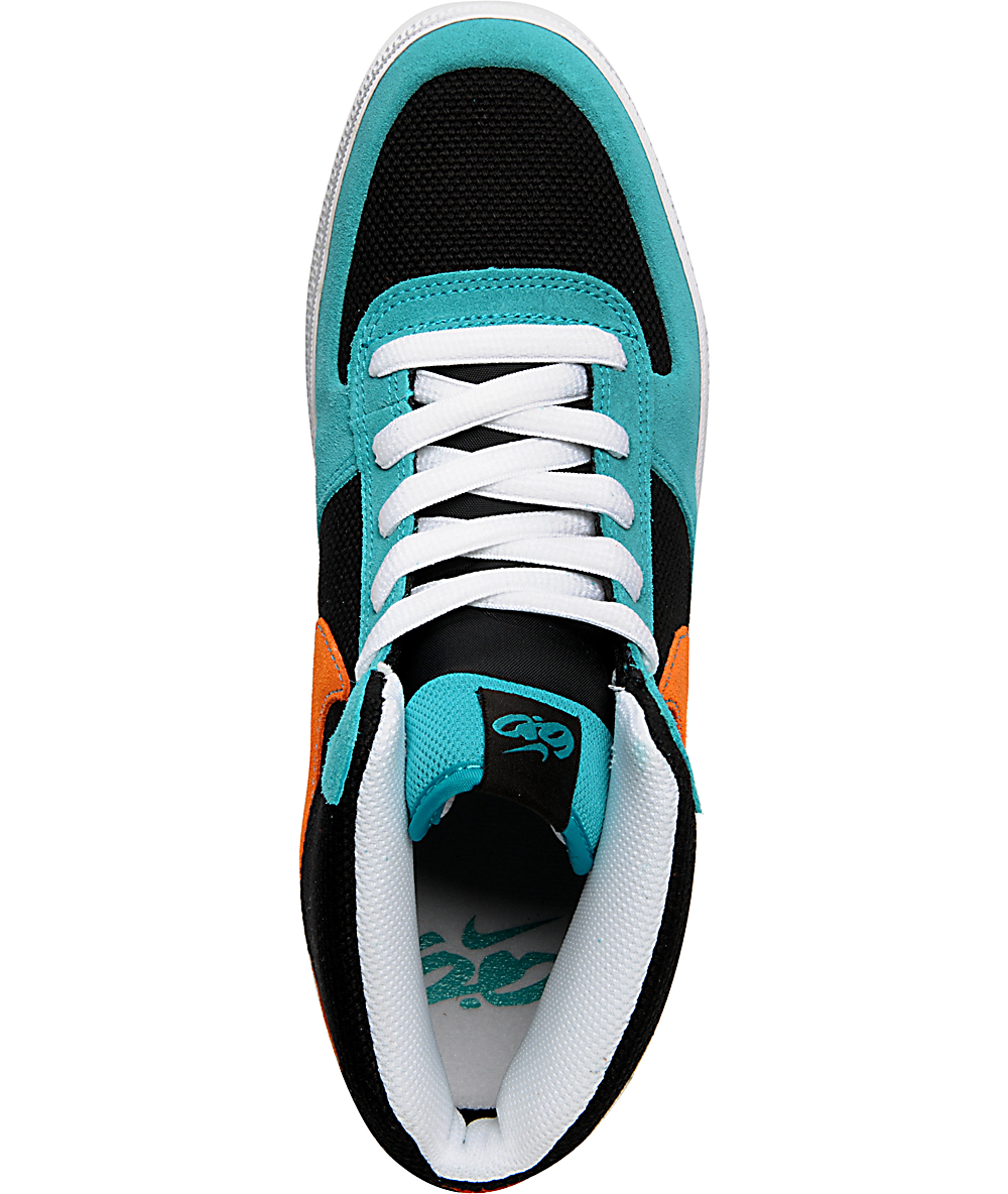 orange and teal shoes