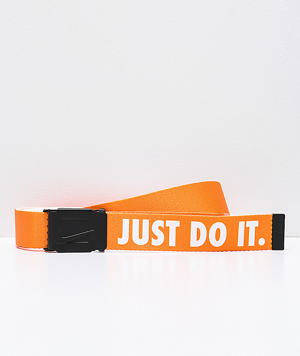 Nike Just Do It Orange Web Belt Zumiez Ca