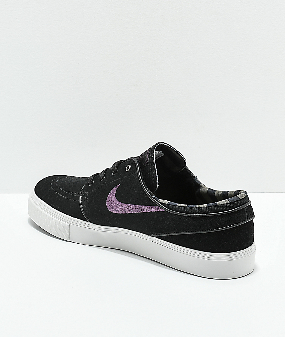 Nike SB Black, Purple & White Suede Skate Shoes | Zumiez