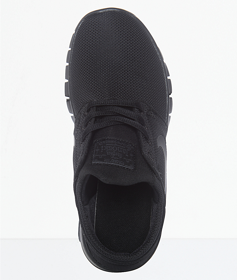 Nike SB Boys Janoski Air Max All Black Skate Shoes | Zumiez