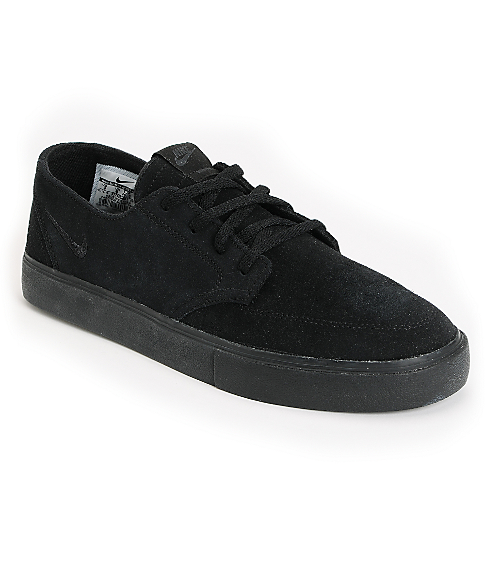 Nike SB Braata LR Black Suede Skate Shoes | Zumiez