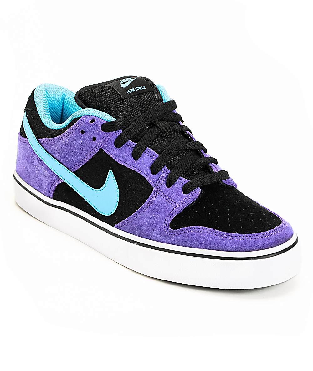 nike dunks black and purple