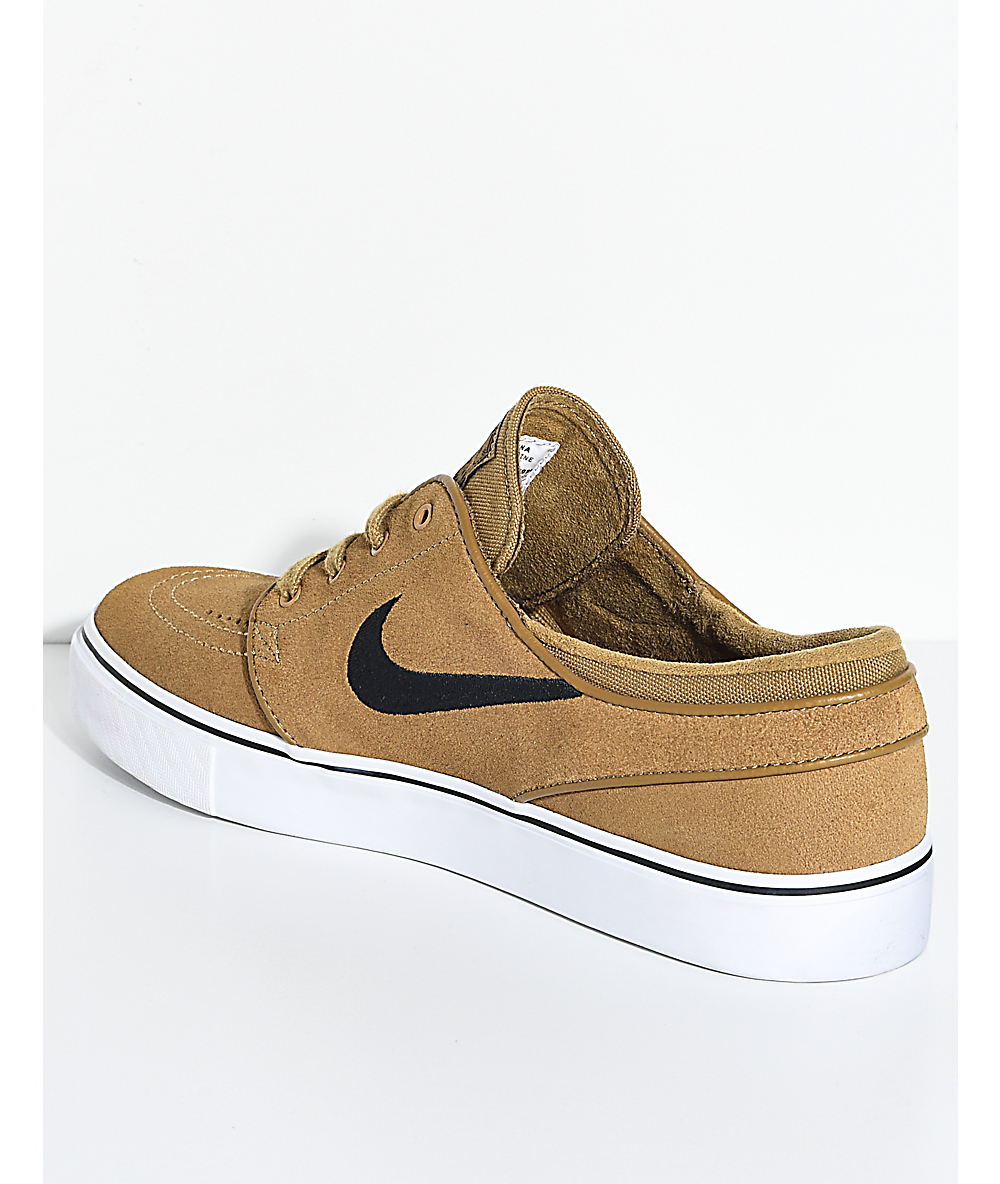Nike SB Janoski Golden Beige & White Suede Skate Shoes Nike SB Janoski Golden Beige & White Suede Skate Shoes