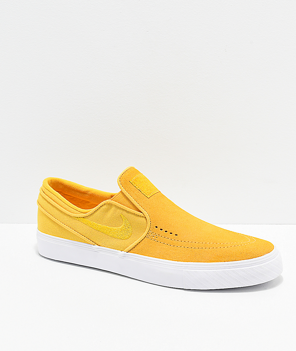 Nike SB Janoski Slip-On zapatos de skate de color amarillo ocre 