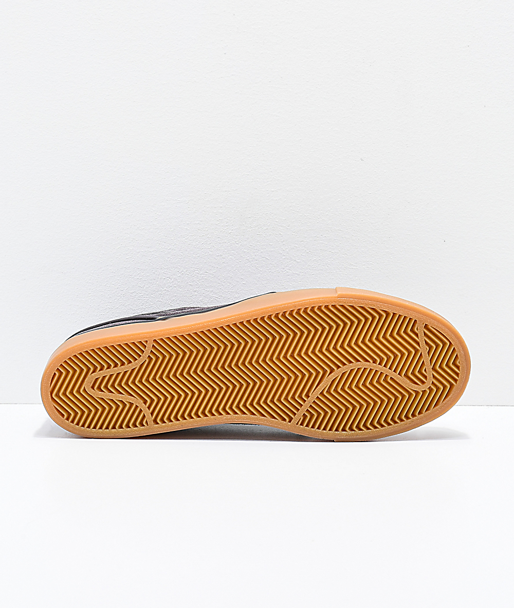 nike sb janoski suede thunder grey & gum skate shoes