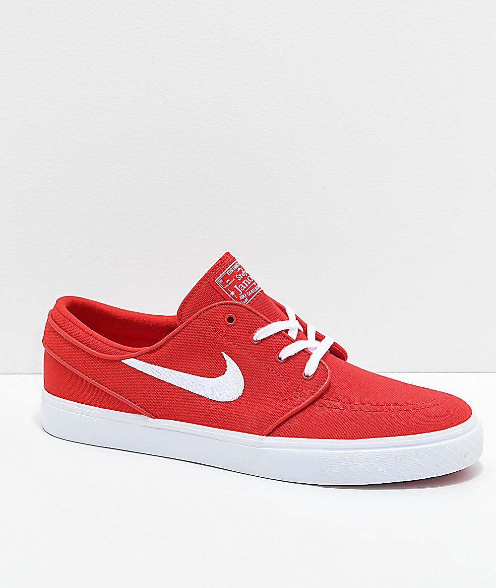 Nike SB Janoski University Red Canvas Skate Shoes | Zumiez