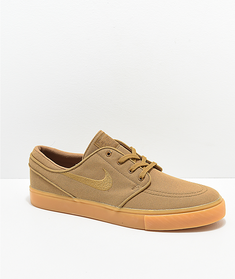 Nike SB Janoski zapatos de skate de lienzo beige dorado | Zumiez